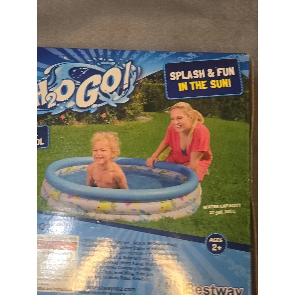 Bestway H2OGO Coral Kids Inflatable Pool 40in Round Splash Play Ages 2+ NEW